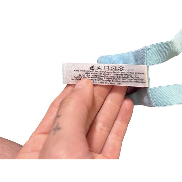 Adore Me Emilie 3x Bralette Bra Intimates Underwear Lace Blue Floral Embroidered - Picture 7 of 7